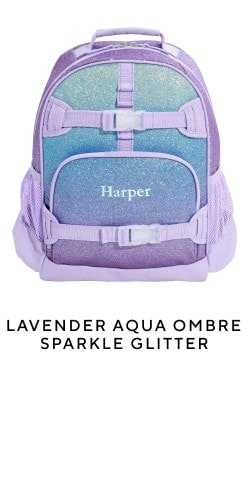 Mackenzie Lavender Aqua Ombre Sparkle Glitter Backpack