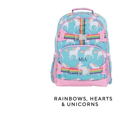 Shop Rainbows, Hearts & Unicorns Theme Backpacks