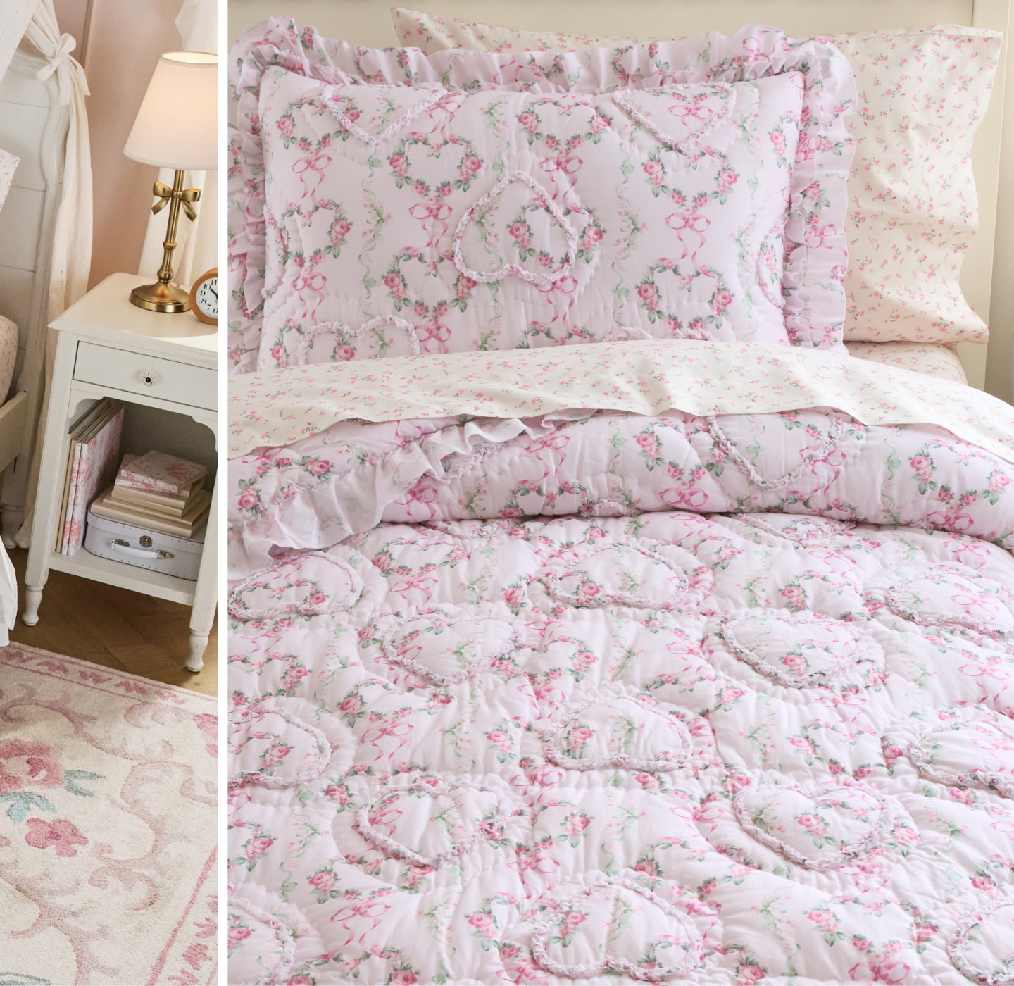 LoveShackFancy Textural Heart Quilt & Shams