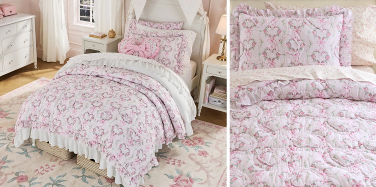 LoveShackFancy Textural Heart Quilt & Shams