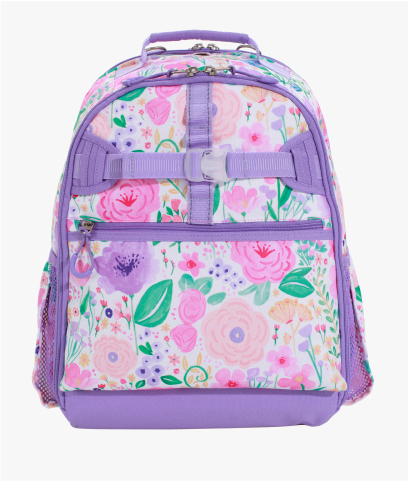 Side-facing image of Mackenzie Adaptive Backpack in Floral Blooms