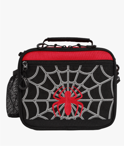 Front-facing image of Mackenzie Adaptive Lunch Box in Marvel's Spider-Man Miles Morales print.