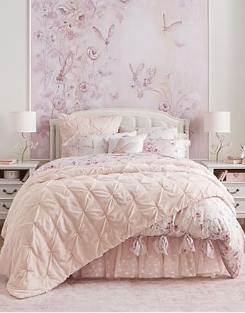 Monique Lhuillier Velvet Pintuck Quilt & Shams