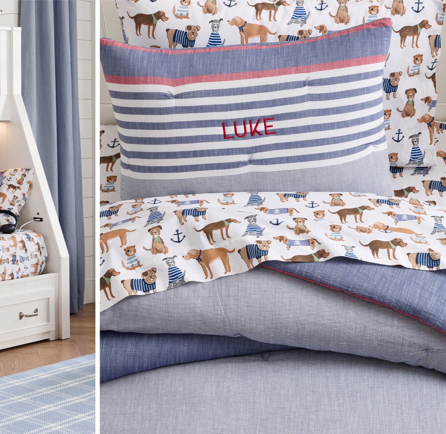 Reversible Nantucket Stripe Comforter & Shams