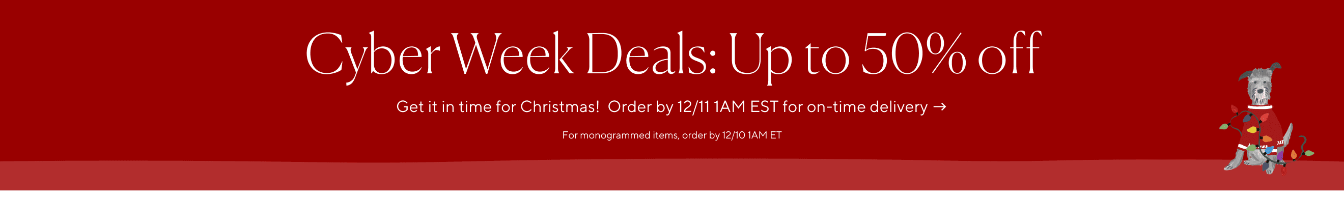 Cyber Week Deals: Up to 50% off