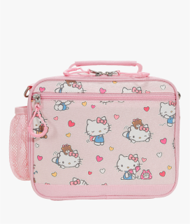 Front-facing image of Mackenzie Adaptive Lunch Box in Hello Kitty Hearts print.