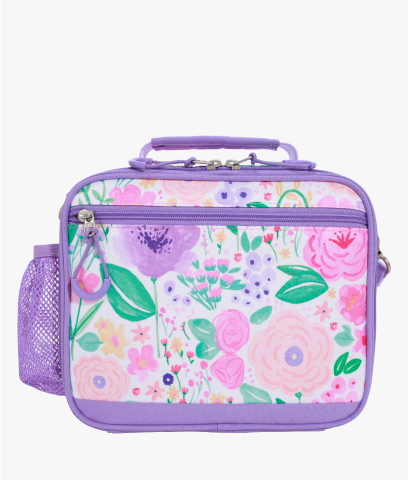 Front-facing image of Mackenzie Adaptive Lunch Box in Floral Bloom print.