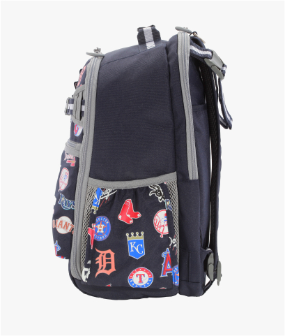 Side-facing image of Mackenzie Adaptive Backpack in MLB Teams print.