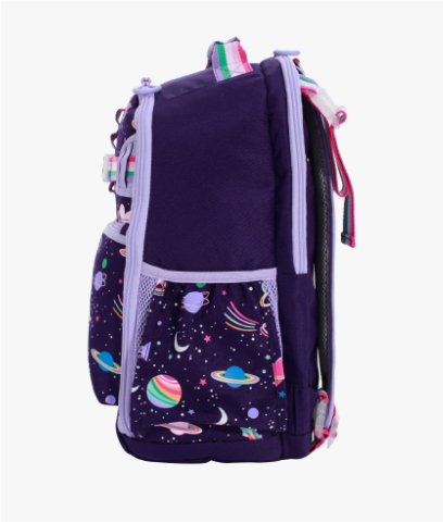 Side-facing image of Mackenzie Adaptive Backpack in Heart Galaxy