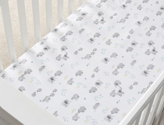 Organic Flannel Hippo Fitted Crib Sheet