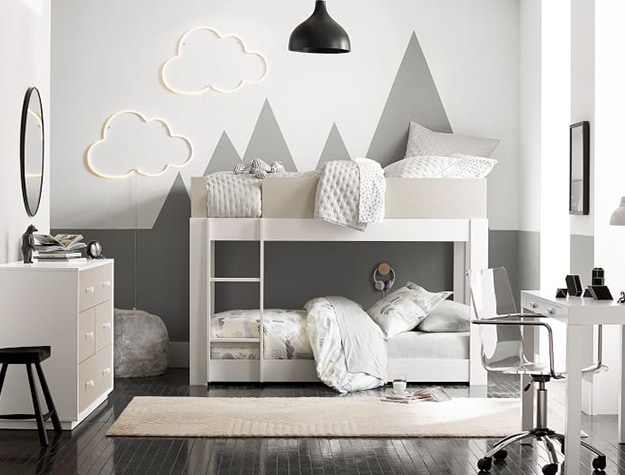 Grayscale bunk bed