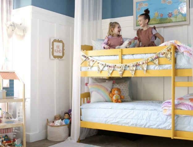 Sunny yellow bunk bed