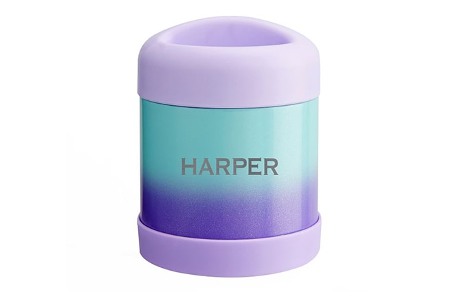 Purple and teal hot cold container