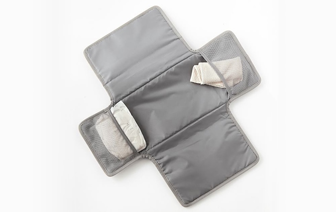 Open grey portable diaper mat