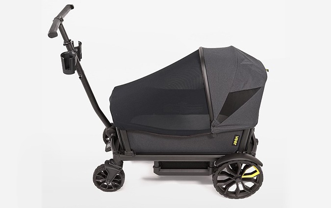 Black bug shield on baby wagon