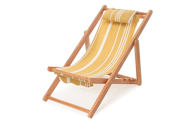 Striped yellow beach chair