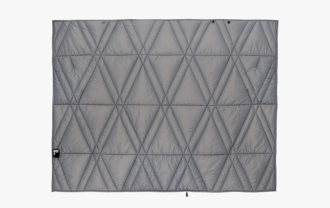 Gray quilted beach blanket