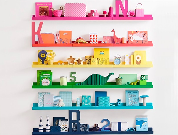 Rainbow kids shelves