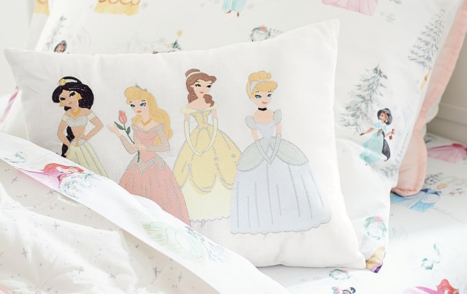 Disney Princess Sheet Set & Pillowcases on bed
