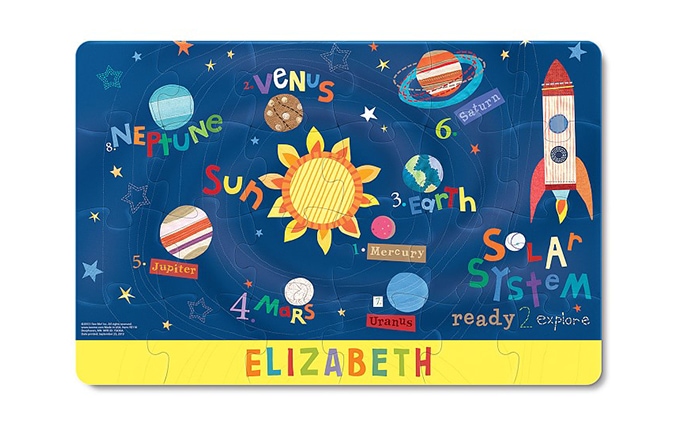 Outer space personalized puzzle set