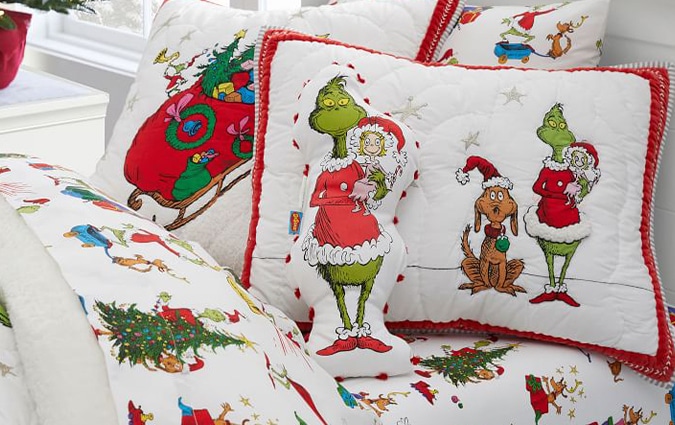 Grinch pillowcases and bed sheets