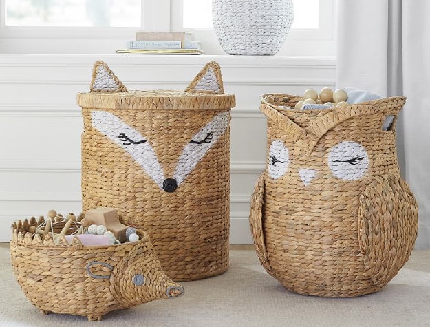 Animal shaped wicker baskets