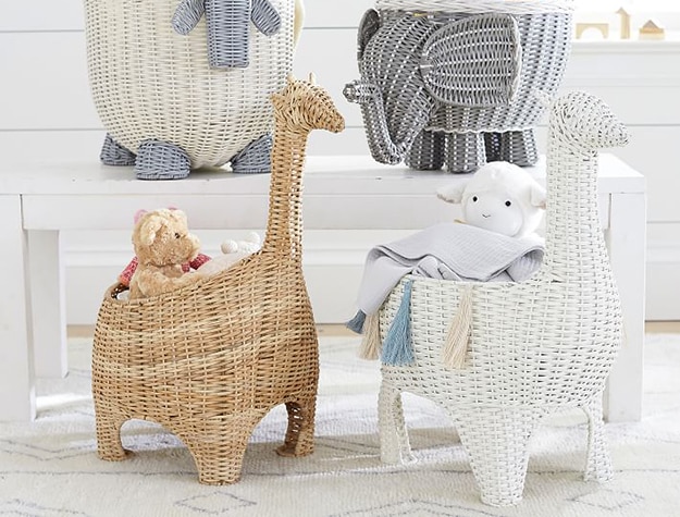 White and brown animal shaped storage