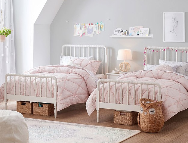 Pink Kid Bedroom Storage Bins Design Ideas