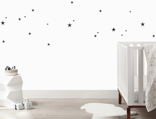 Urbanwalls Twinkle Stars Wall Decals on white wall.