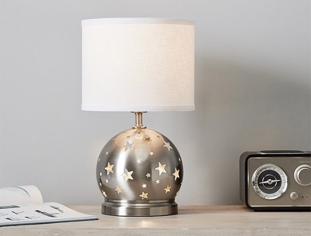 Stars projected Star Cut Out 3-Way Table Lamp.