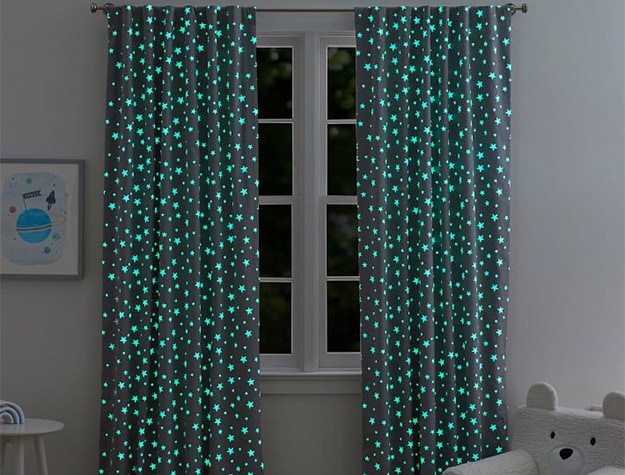 Shining Star Glow-in-the-Dark Blackout Curtain Panel.