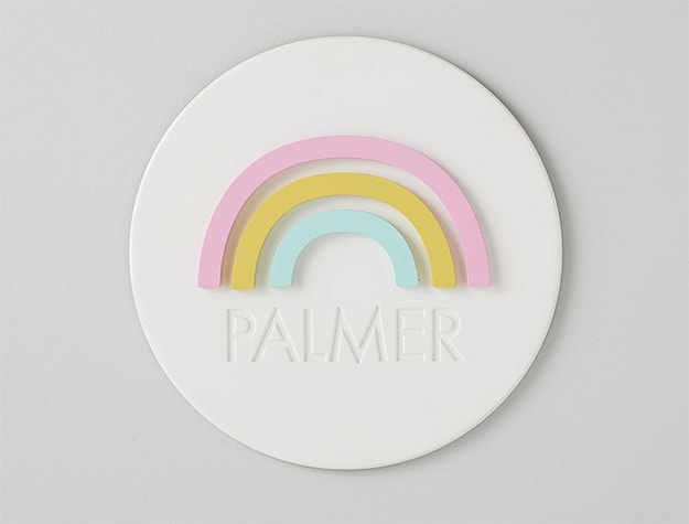 Personalized Rainbow Wooden Plaque.