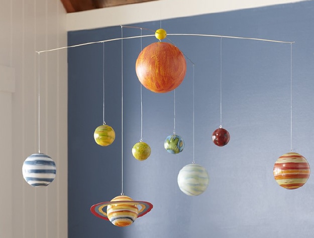 Hanging planet baby mobile.