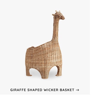 Giraffe Shaped Wicker Basket