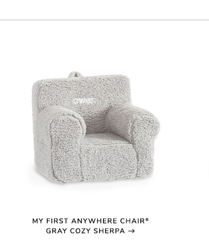 My First Anywhere Chair Gray Cozy Sherpa