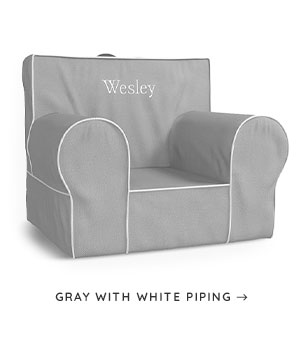 Gray With White Piping