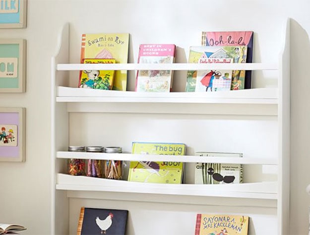 A selection of children’s storybooks stored neatly on the Madison 3-Shelf Bookrack.