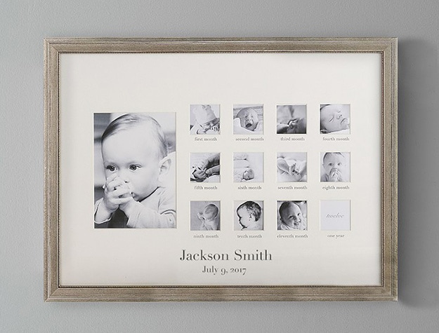 One first year frame displaying photos of children.