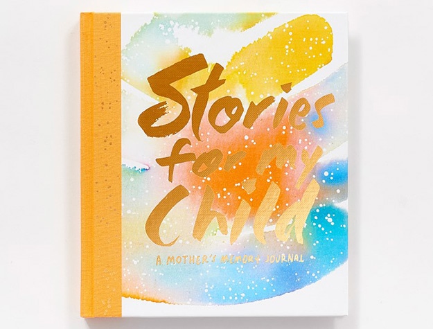 Colorful calming journal titled Stories for My Child, A Mother’s Memoir and Journal.