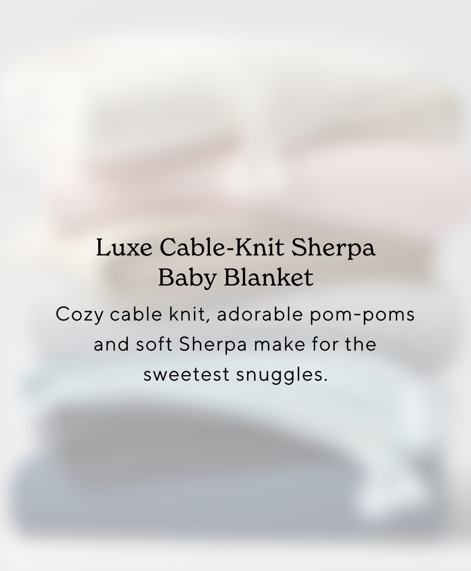 Luxe Cable-Knit Sherpa Baby Blanket