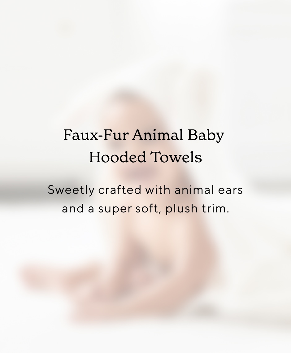 Faux-Fur Animal Baby Hooded Towels