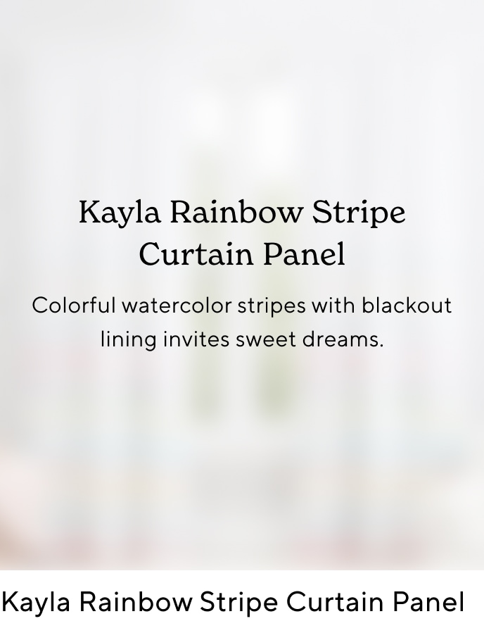 Kayla Rainbow Stripe Cotton Blackout Curtain Panel