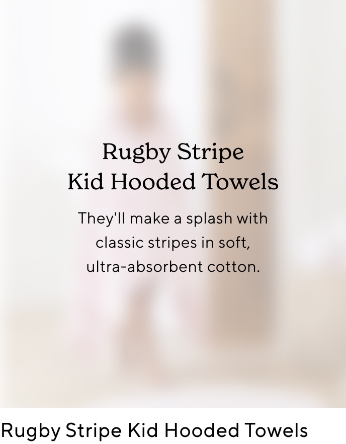 Rugby Stripe Kid Hooded Towels