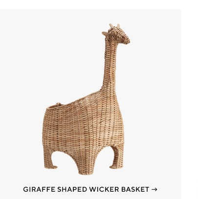 Giraffe Shaped Wicker Basket