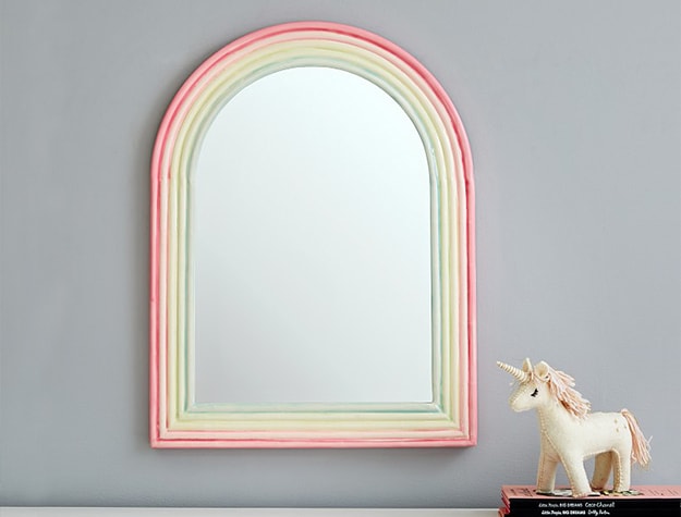 rainbow framed mirror