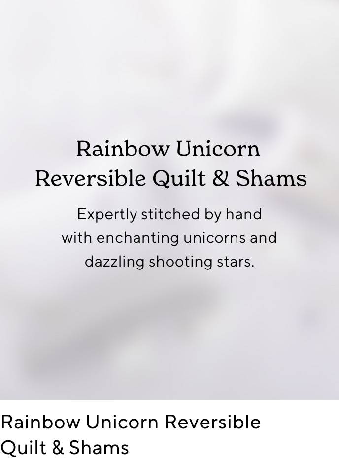 Rainbow Unicorn Reversible Quilt & Shams