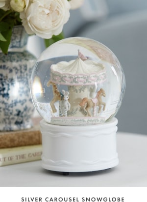 Silver Carousel Snowglobe