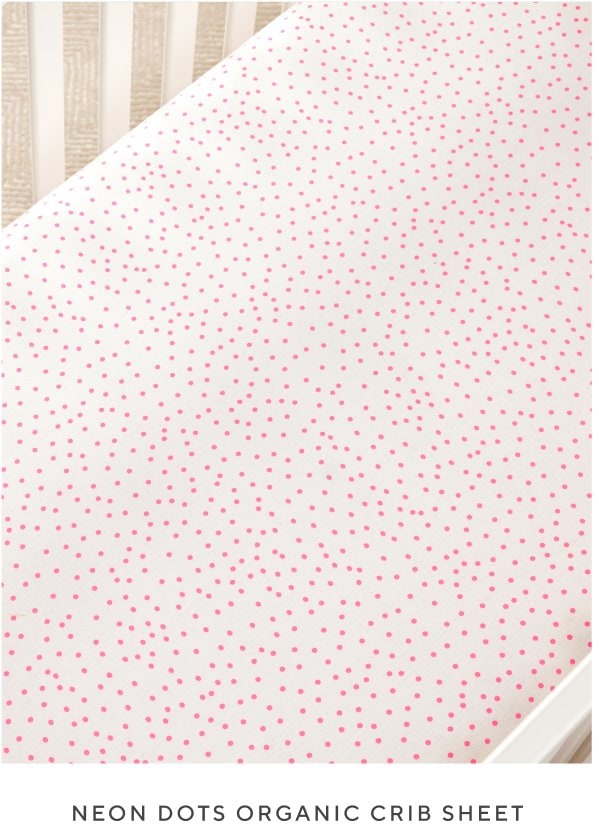 Neon Dots Organic Crib Sheet