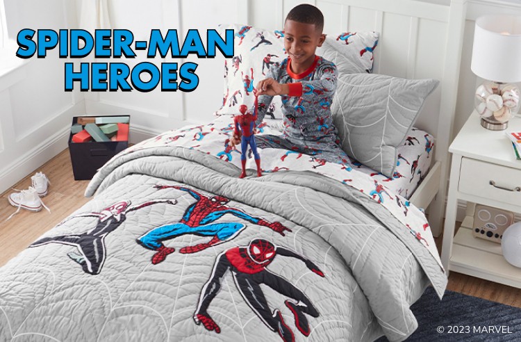 Pottery Barn Kids Marvel Heroes Spiderman Thor Twin Comforter Quilt 2024 Organic