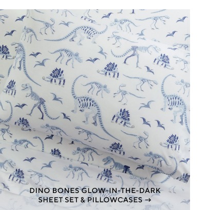 Dino Bones Glow-In-The-Dark Sheet Set & Pillowcases